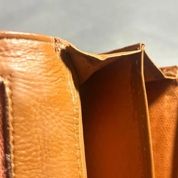 Vintage Fendi Wallet • Pequin Stripe Canvas & Tan Leather • Made in Italy - Picture 12 of 16